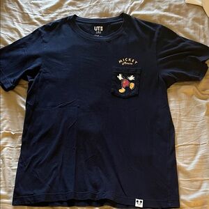 Disney, Mickey Navy Blue Mickey Mouse Men's Shirt